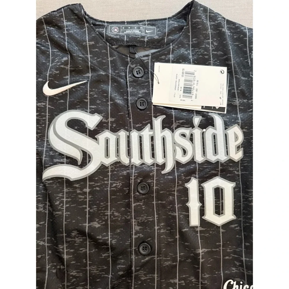 Chicago White Sox Moncada #10 Southside Nike Baseball Jersey Boys M Black Button